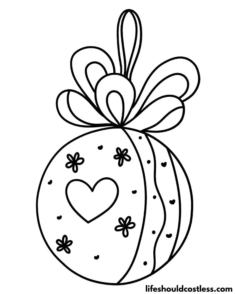 Christmas ornament coloring pages free printable pdf template