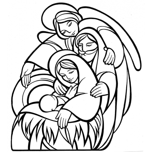 Disegno di la sacra famiglia da colorare christmas coloring pages coloring pages christmas nativity scene