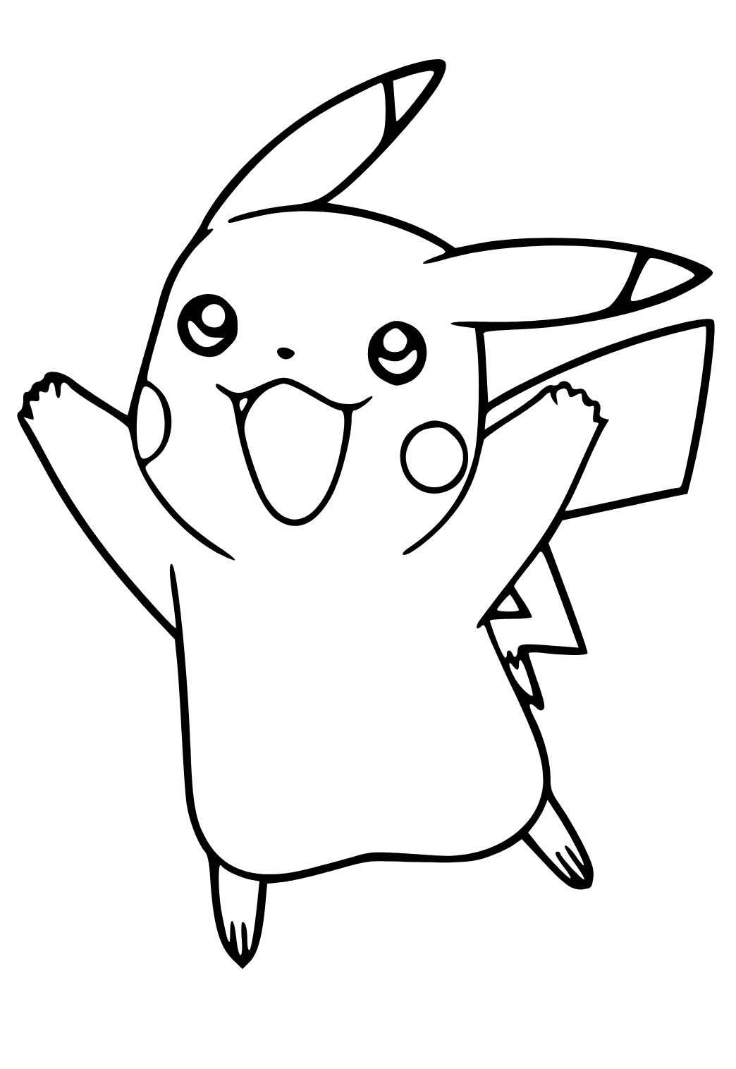 Free printable pikachu jump coloring page sheet and picture for adults and kids girls and boys