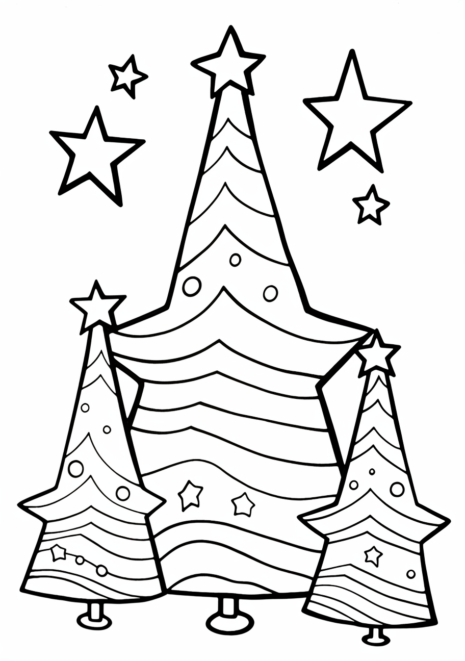 Easy christmas tree coloring sheets