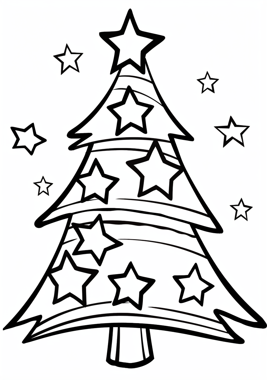Easy christmas tree coloring sheets