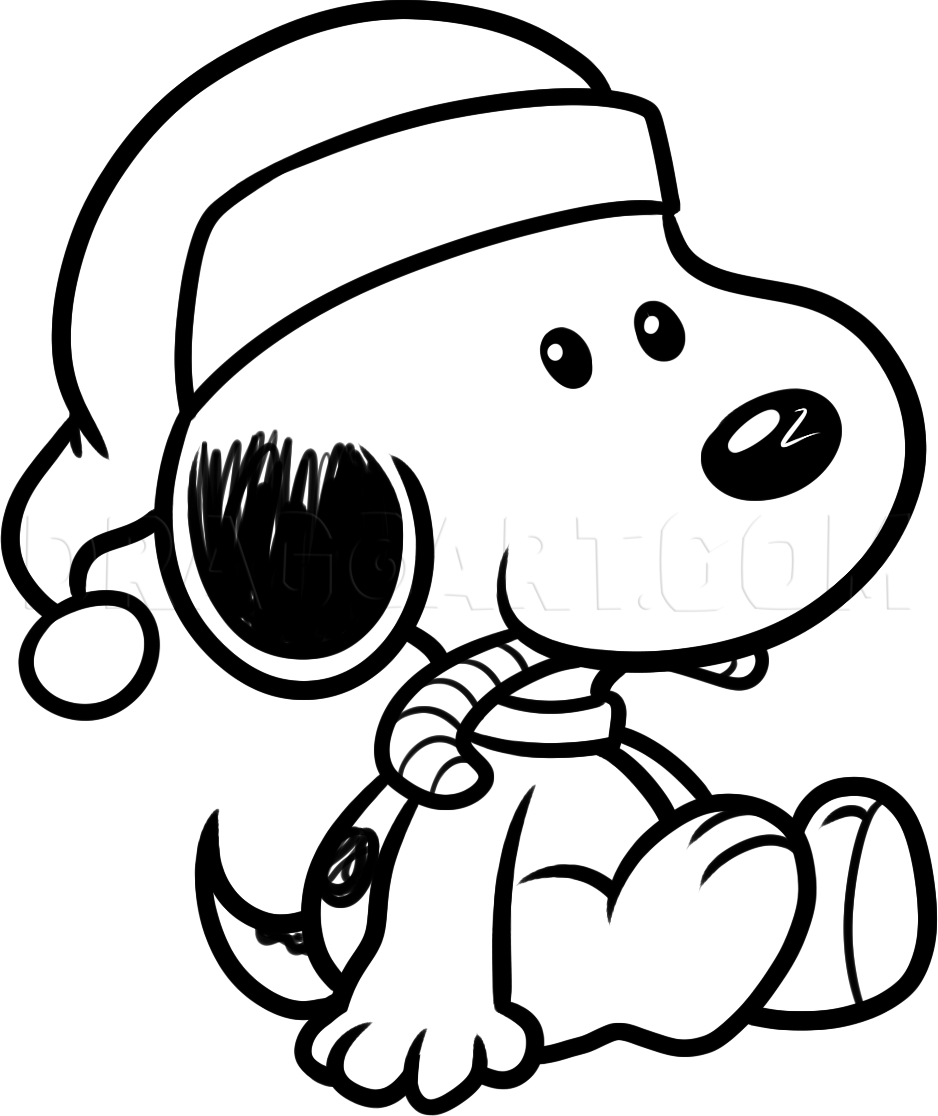 How to draw christmas snoopy step by step drawing guide by dawn dragoart christmas coloring pages christmas drawing snoopy christmas