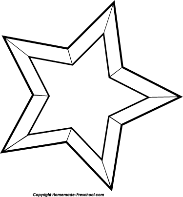 Star black and white christmas clipart