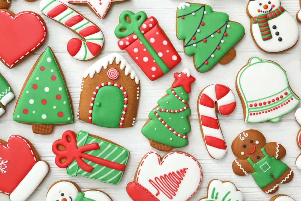 Holiday decorated sugar cookies