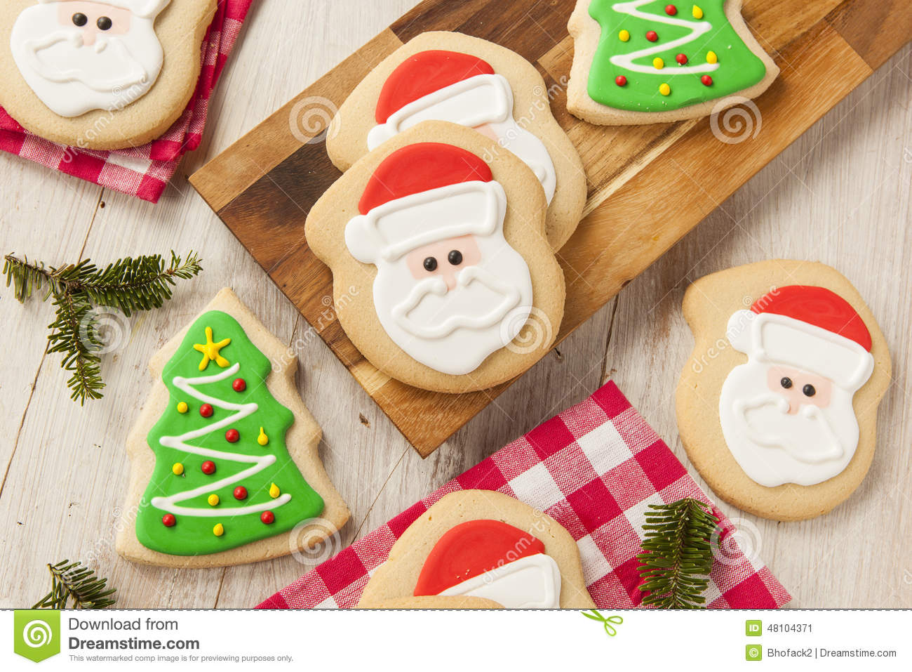 Christmas sugar cookies stock photos