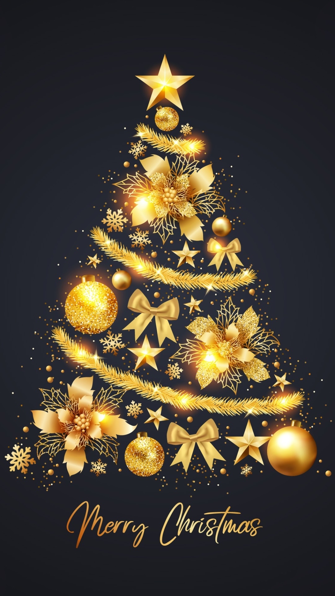 Christmas gold tree wallpapers