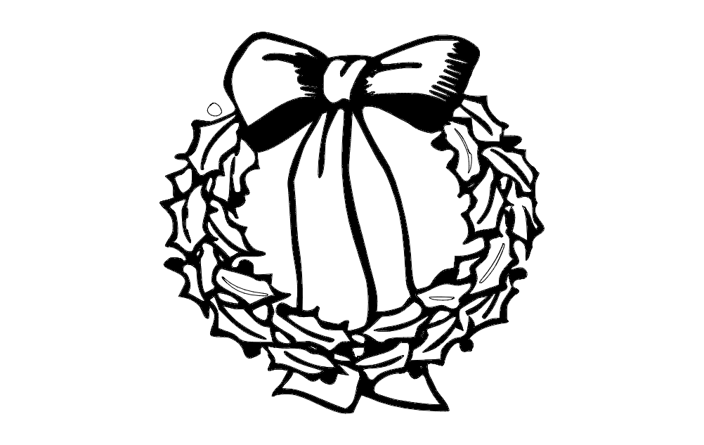 Xmas wreath dxf file free download