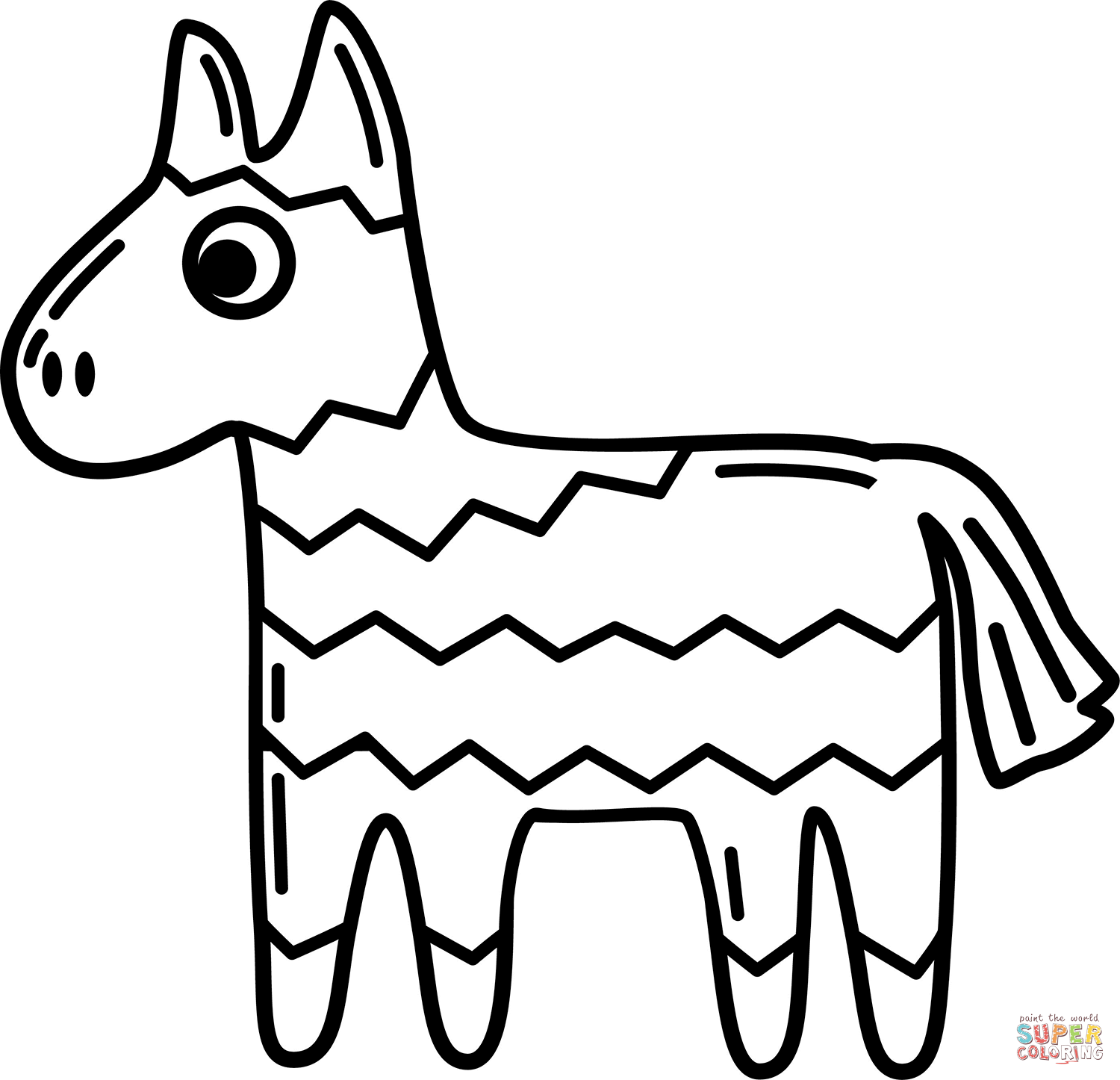 Donkey pinata coloring page free printable coloring pages