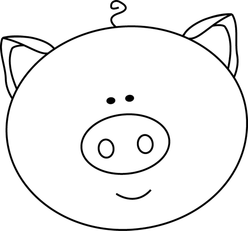 Black and white pig face clip art