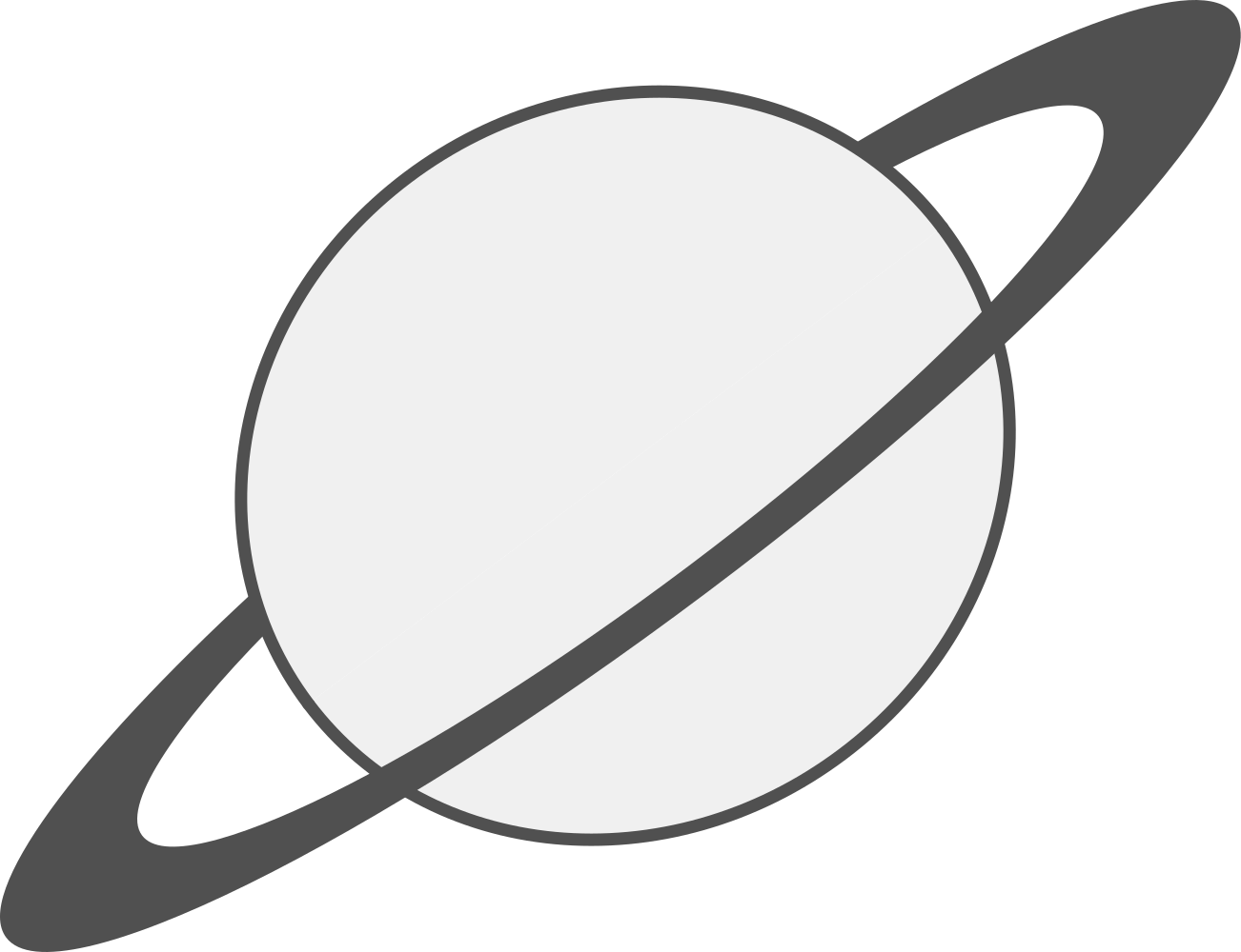 Gray planet with ring clip art image