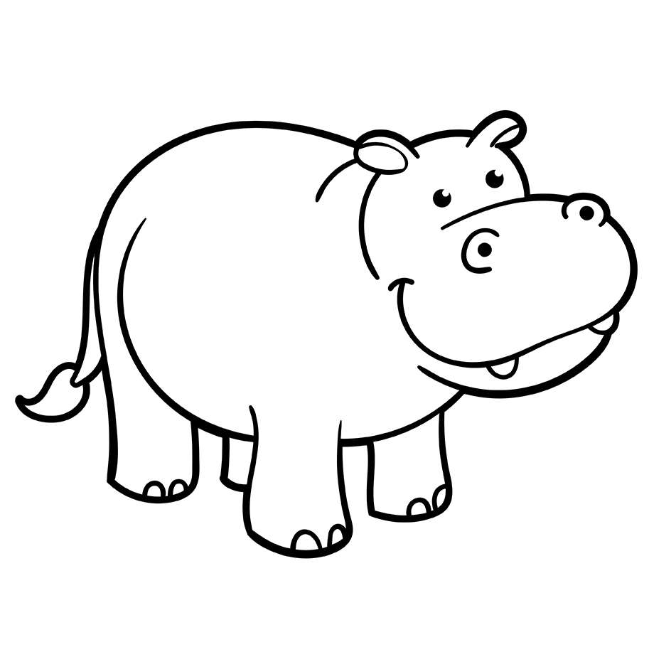 Hippo coloring pages printable for free download
