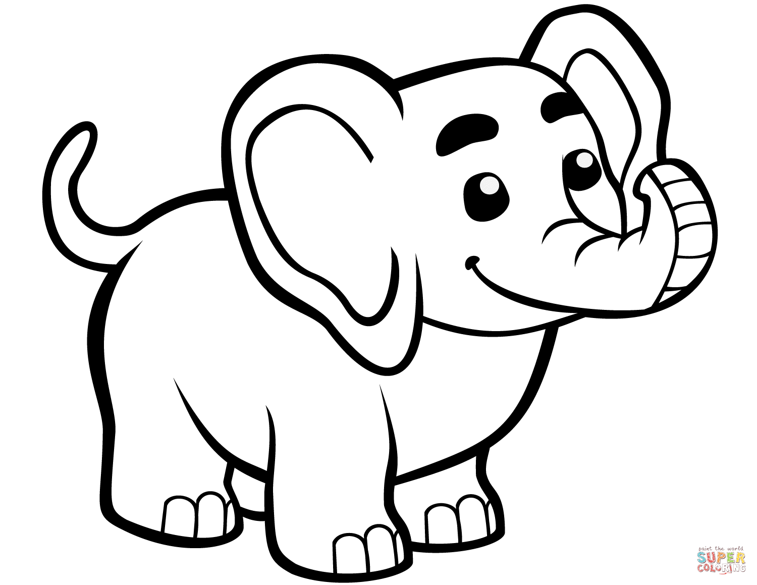 Cute baby elephant coloring page free printable coloring pages