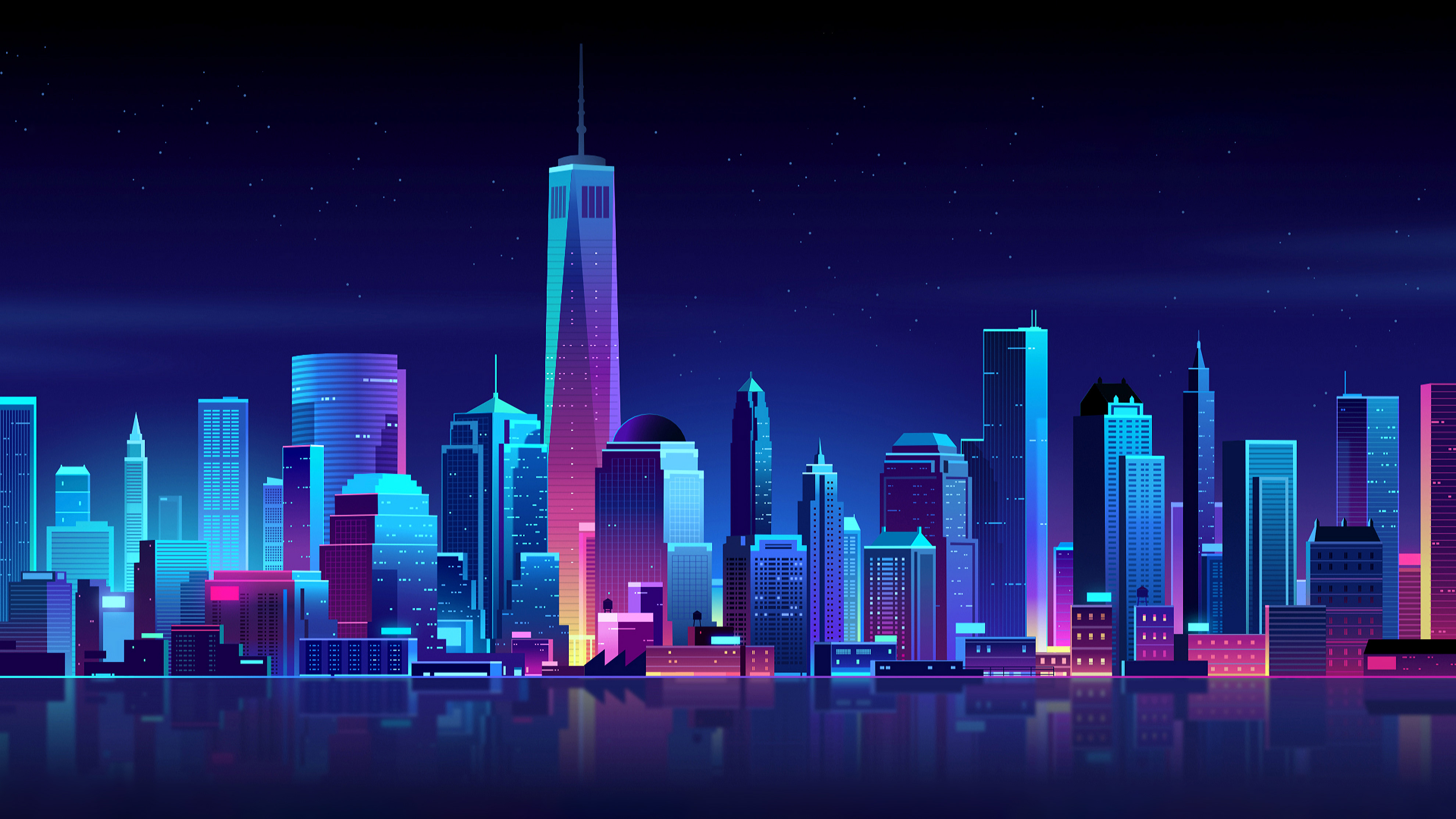 New york buildings city night minimalism hd artist k wallpapers images backgrounds photos and pictures
