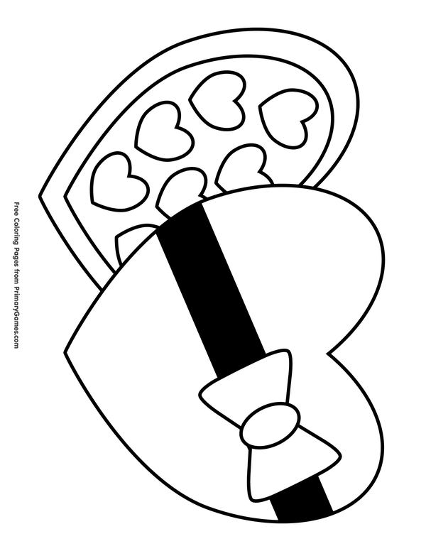 Chocolate covered hearts coloring page â free printable ebook heart coloring pages valentine coloring pages valentines day coloring page