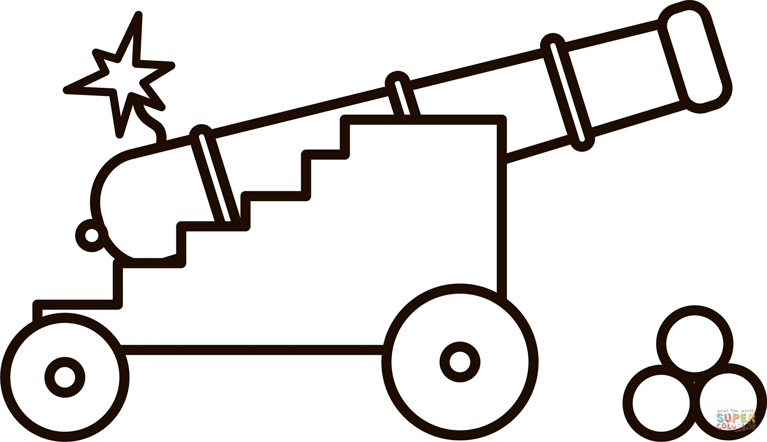 Pirate cannon coloring page free printable coloring pages
