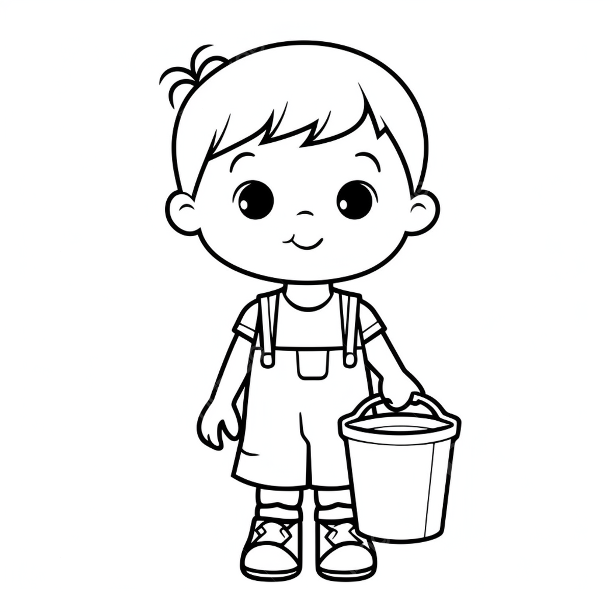 Little boy holding a bucket coloring page ring drawing bucket drawing color drawing png transparent image and clipart for free download
