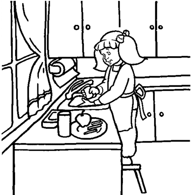 Handwashing coloring page coloring pages color character