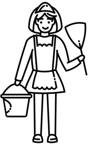 Maid coloring page free printable coloring pages