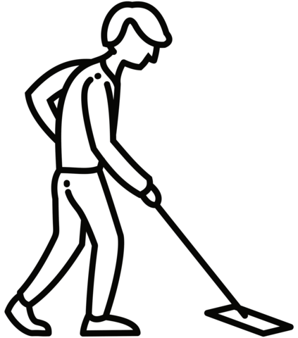 Janitor coloring page free printable coloring pages
