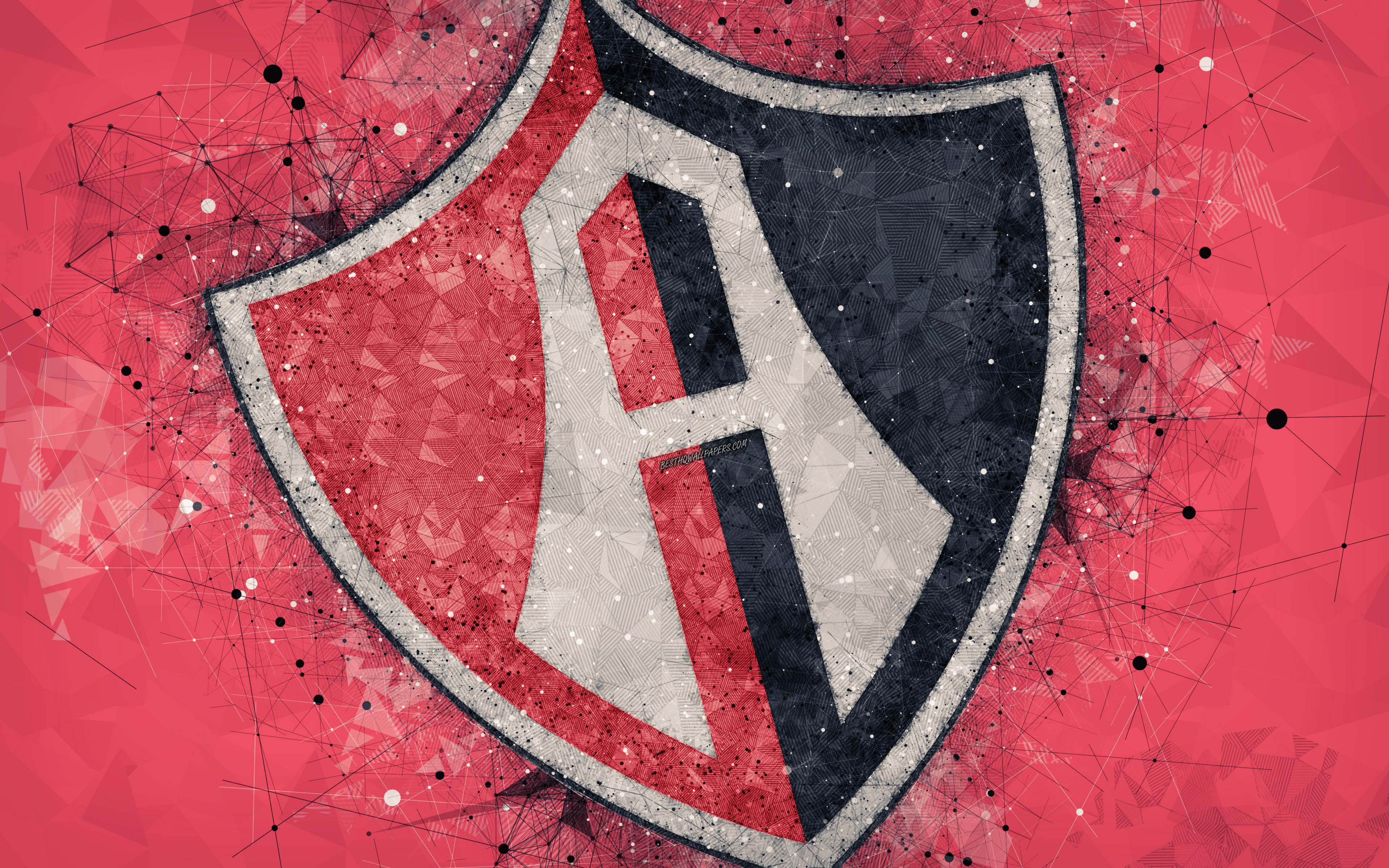 Download wallpapers club atlas k geometric art logo mexican football club red abstract background primera division guadalajara mexico football liga mx atlas fc for desktop with resolution x high quality hd pictures