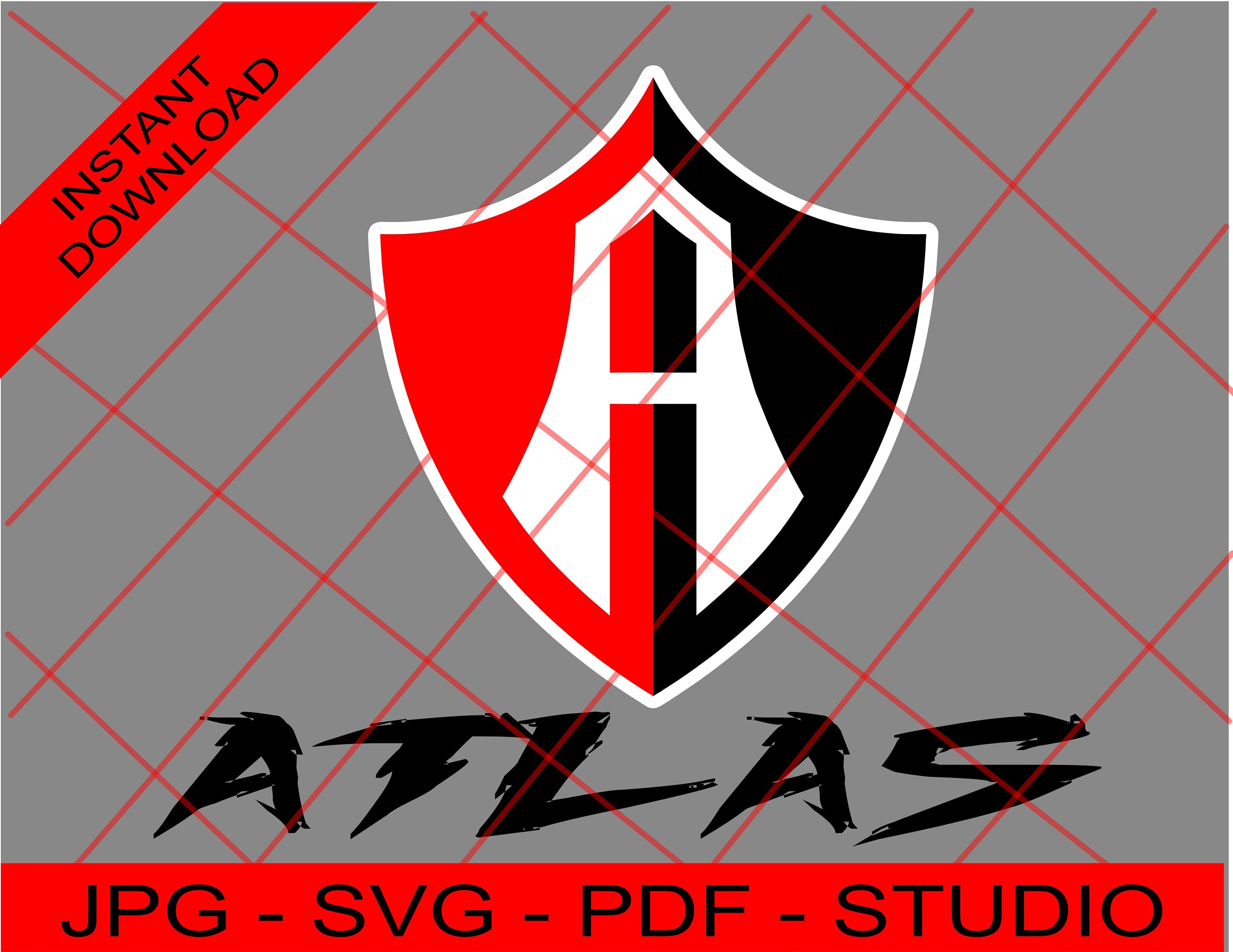 Logo club de futbol atlas los rojinegros del atlas escudo