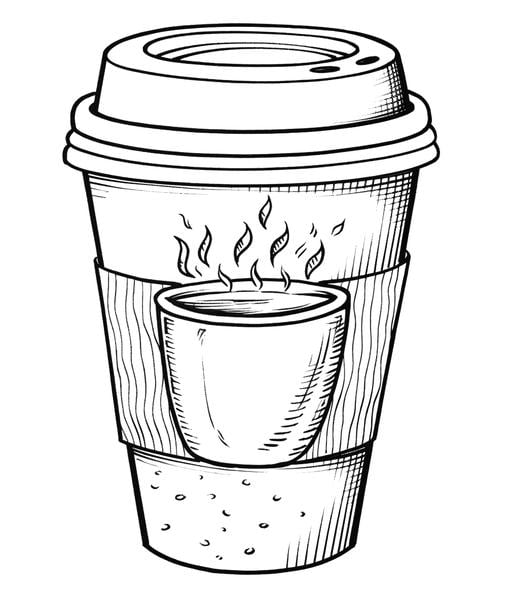 Free printable coffee tea coloring pages list