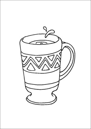 Coffee cup coloring page
