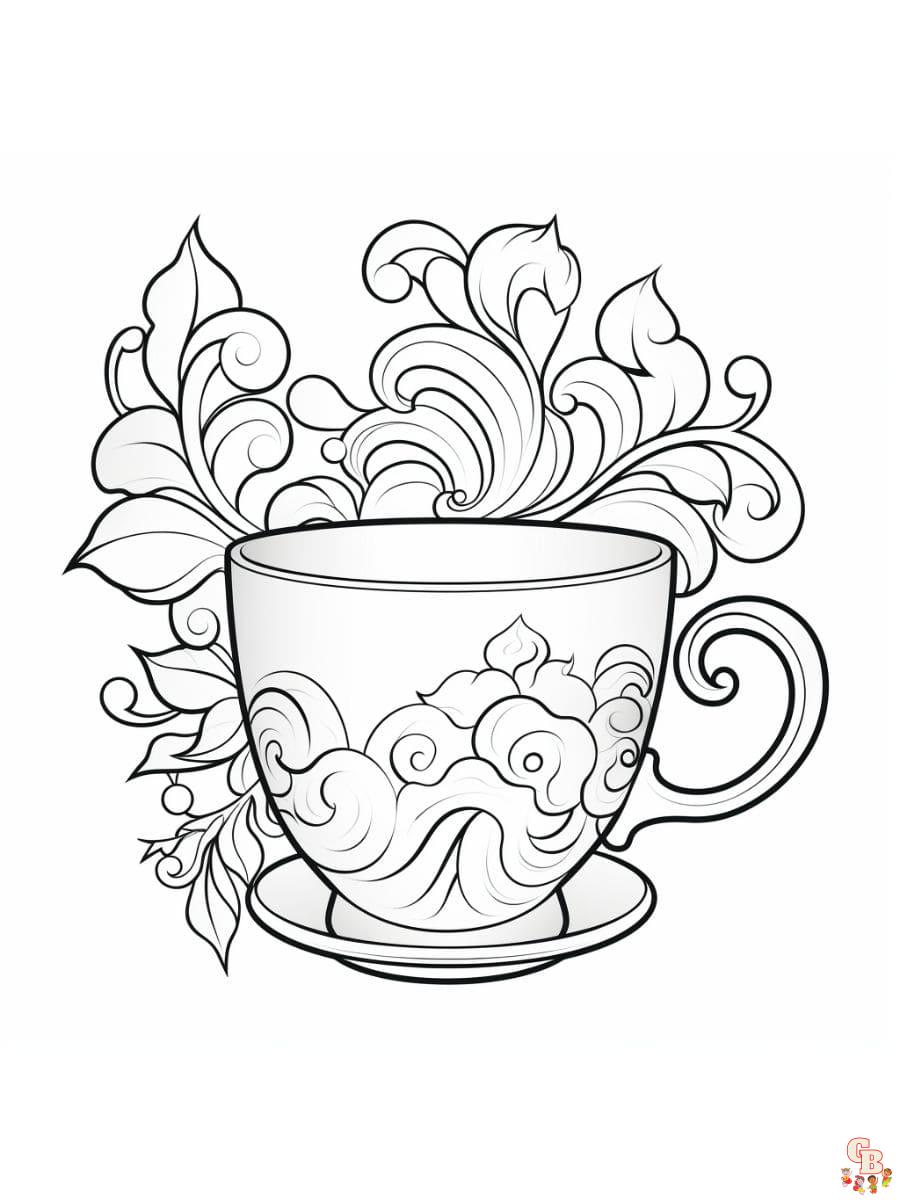 Printable cup coloring pages free for kids and adults