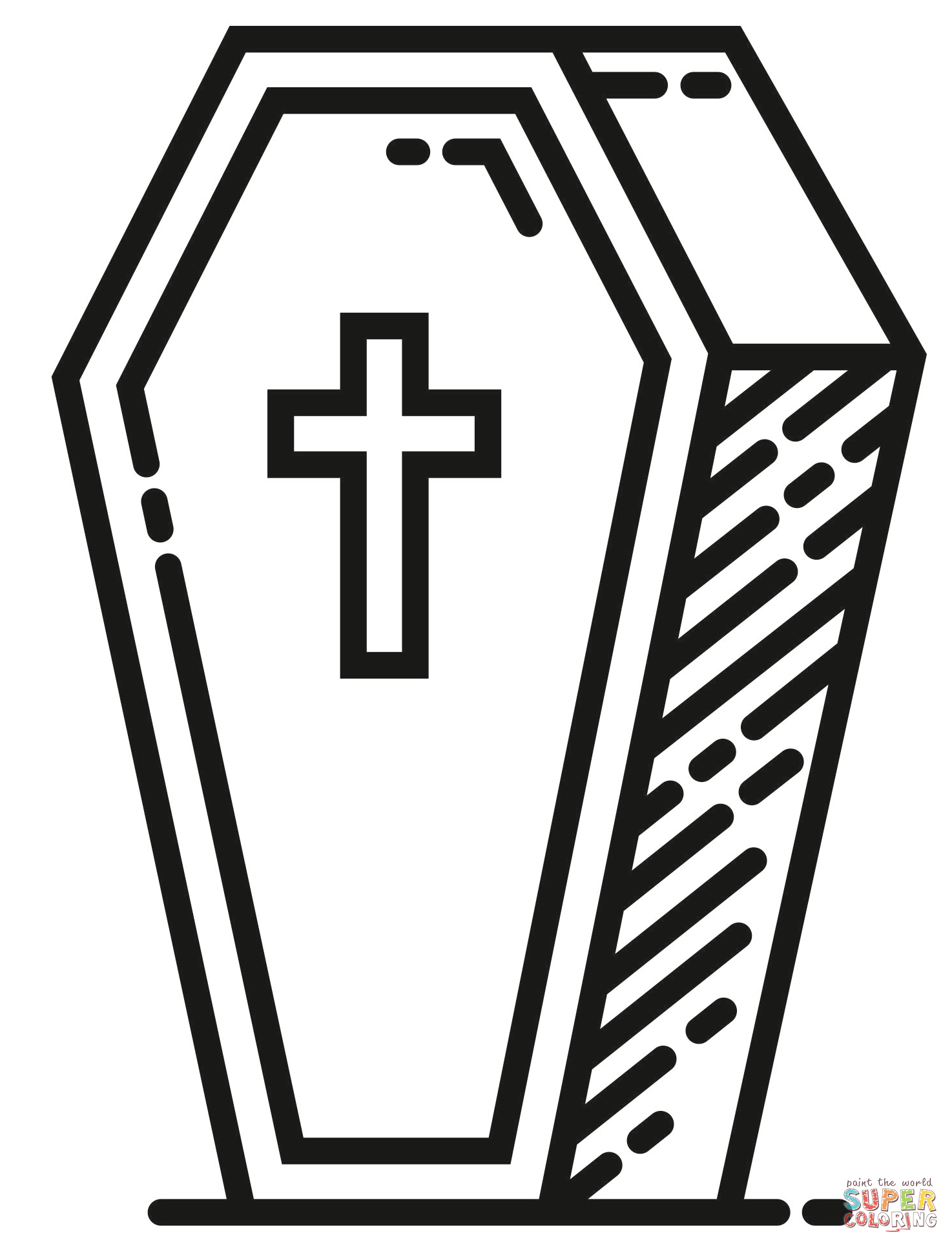 Coffin coloring page free printable coloring pages