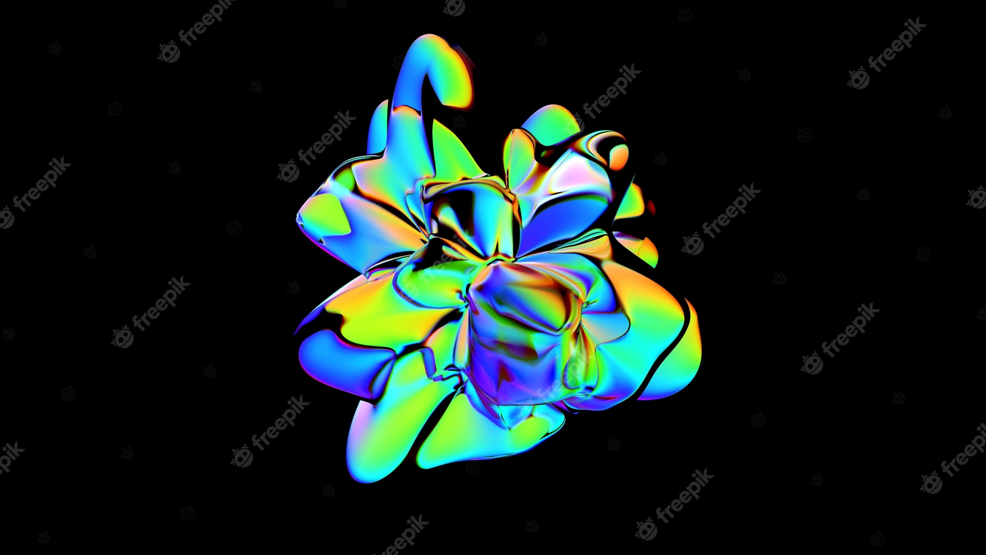 Premium photo d rendered abstract colorful shape with detailed reflection and dispersion