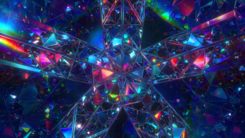 Mirror wallpaper k crystals rainbow abstract