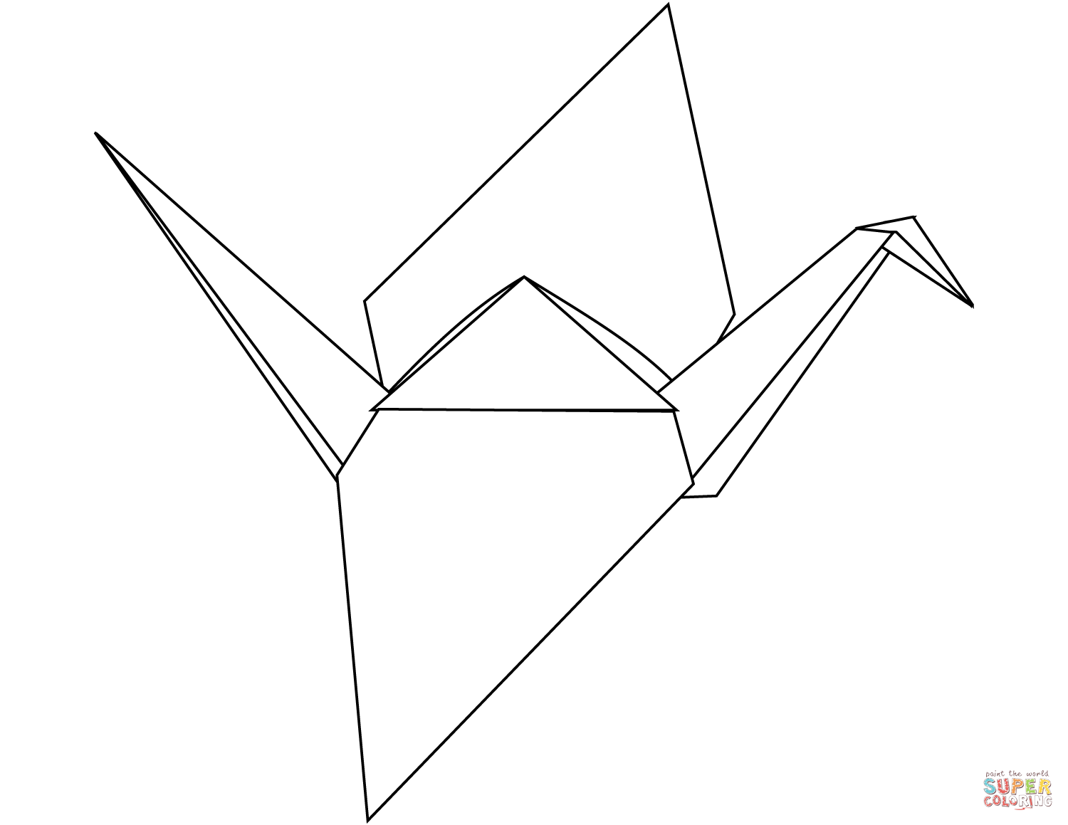 Dibujo de grulla de origami para colorear dibujos para colorear imprimir gratis