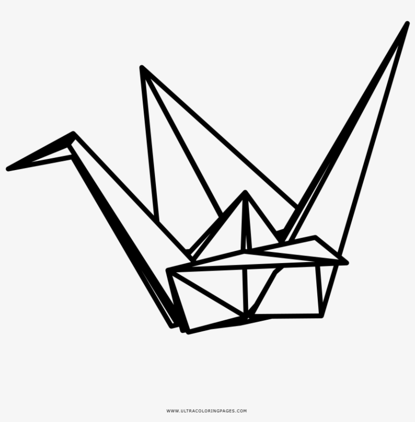 Origami crane coloring page