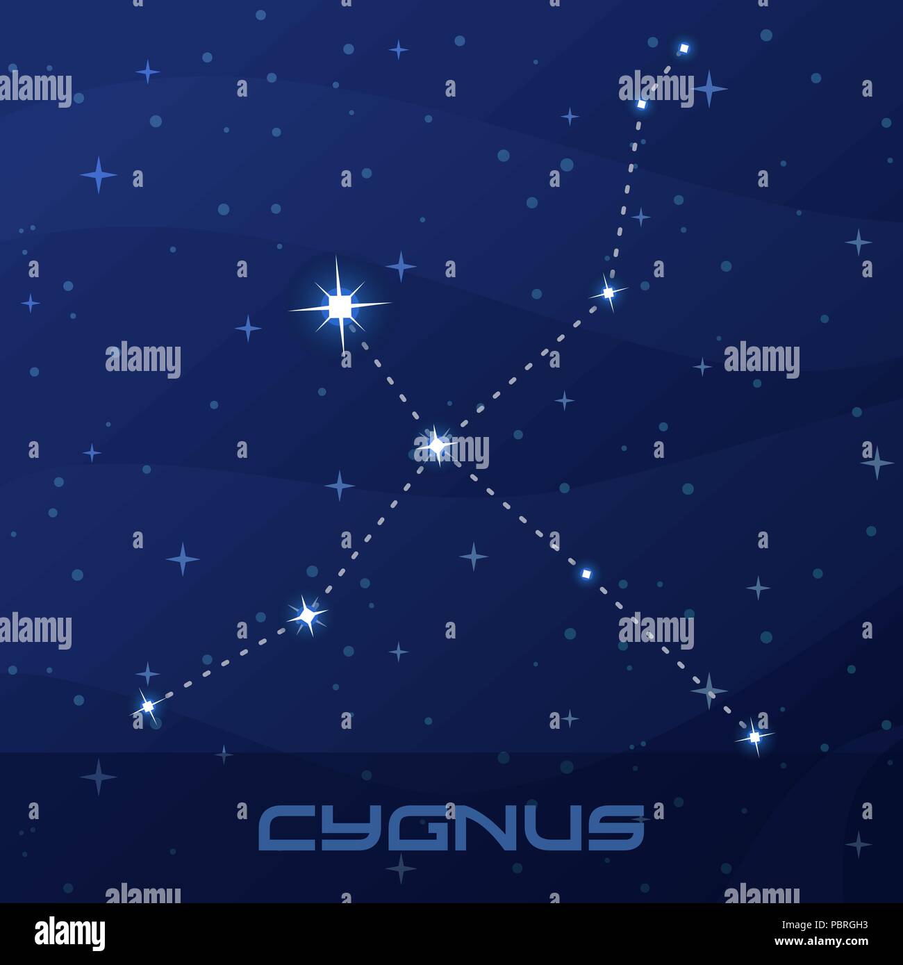 La constelaciãn de cygnus el cisne night star sky imagen vector de stock