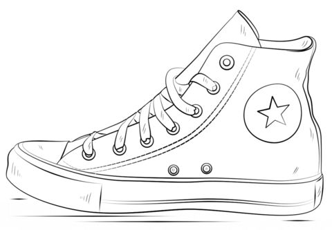 Converse shoes coloring page desenhos de sapatos tãªnis converse tenis desenho