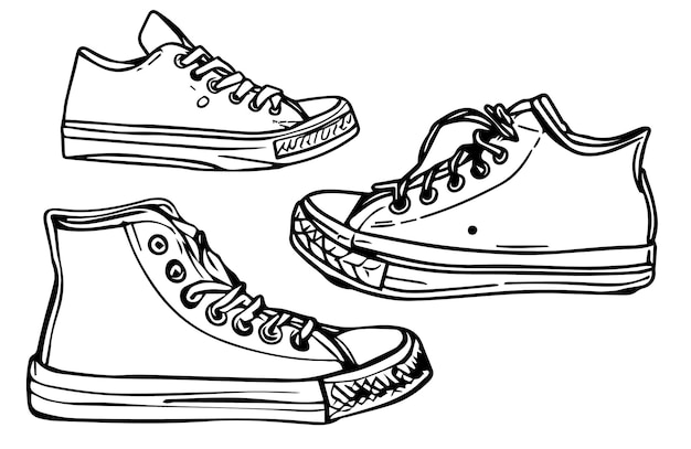 Premium vector a sketch of a converse shoe with the word converse on the bottom