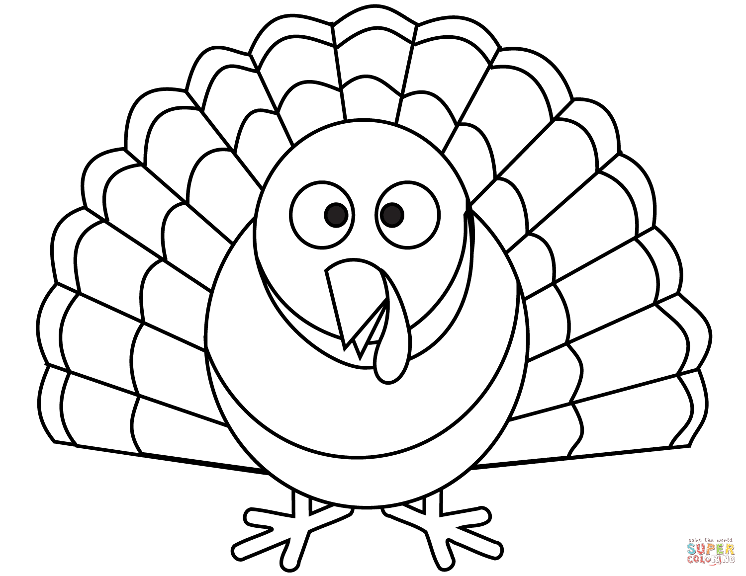 Cartoon turkey coloring page free printable coloring pages