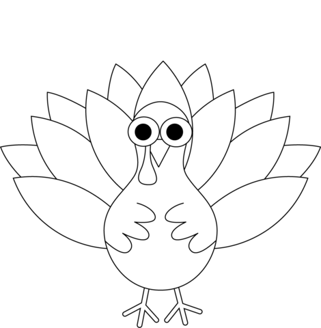 Cartoon turkey coloring page free printable coloring pages