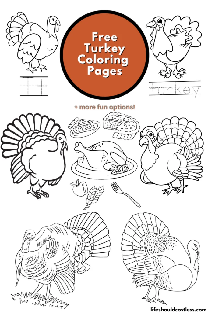 Turkey coloring pages free printable pdf templates