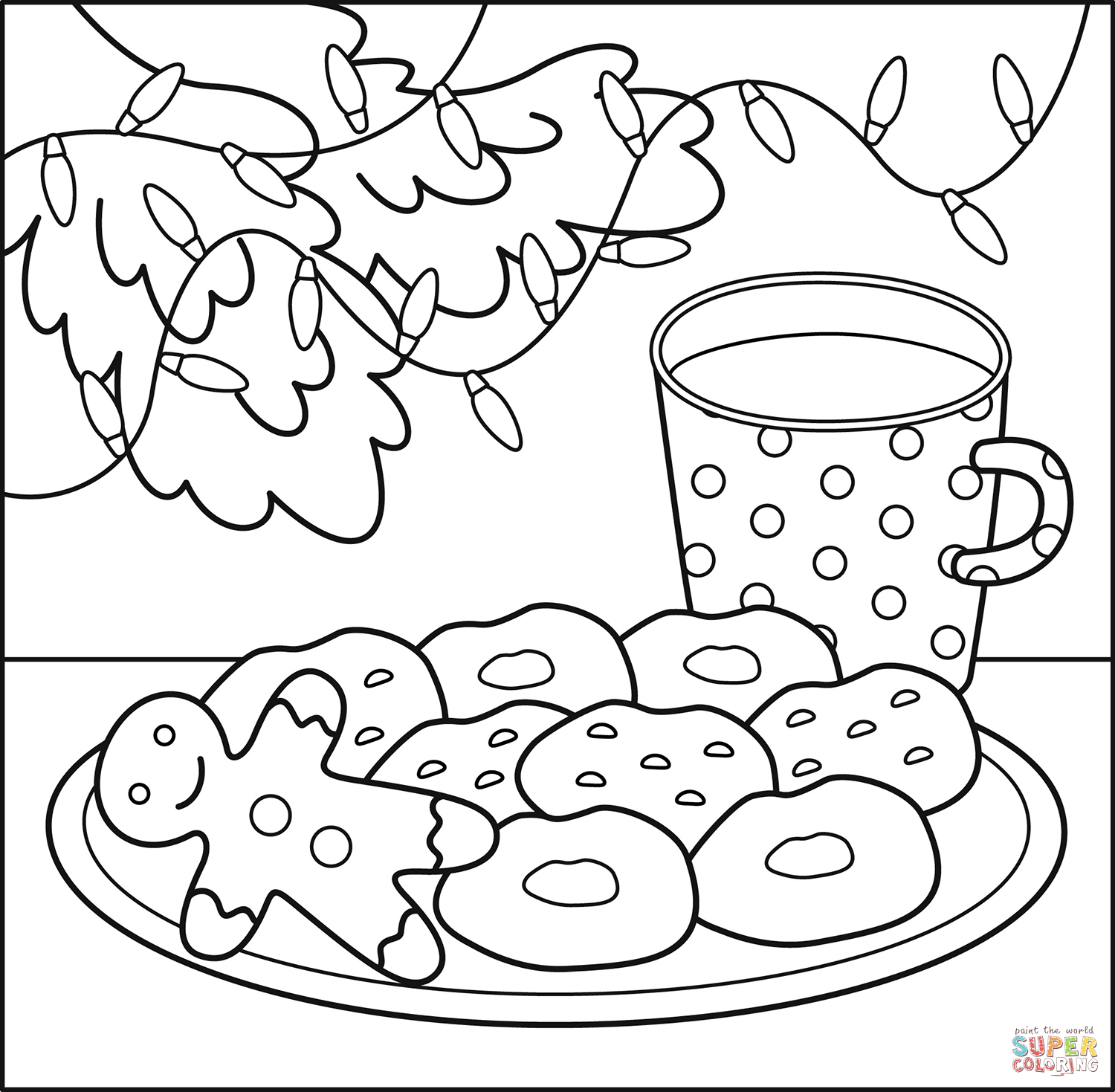 Christmas cookies coloring page free printable coloring pages