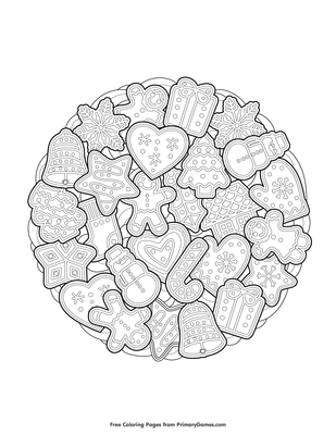 Christmas cookies coloring page â free printable pdf from