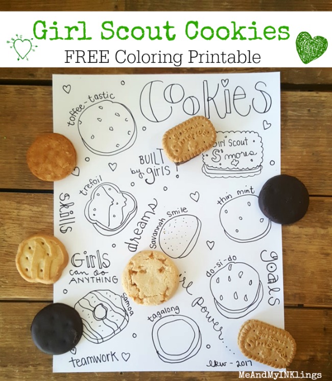 Girl scout cookies coloring printable