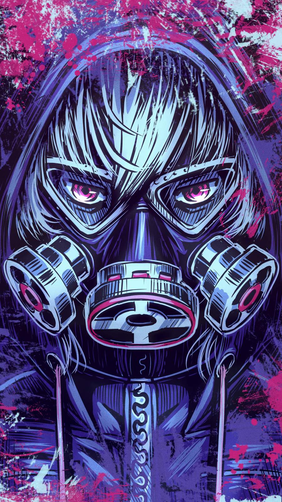 Gas mask anime iphone wallpaper