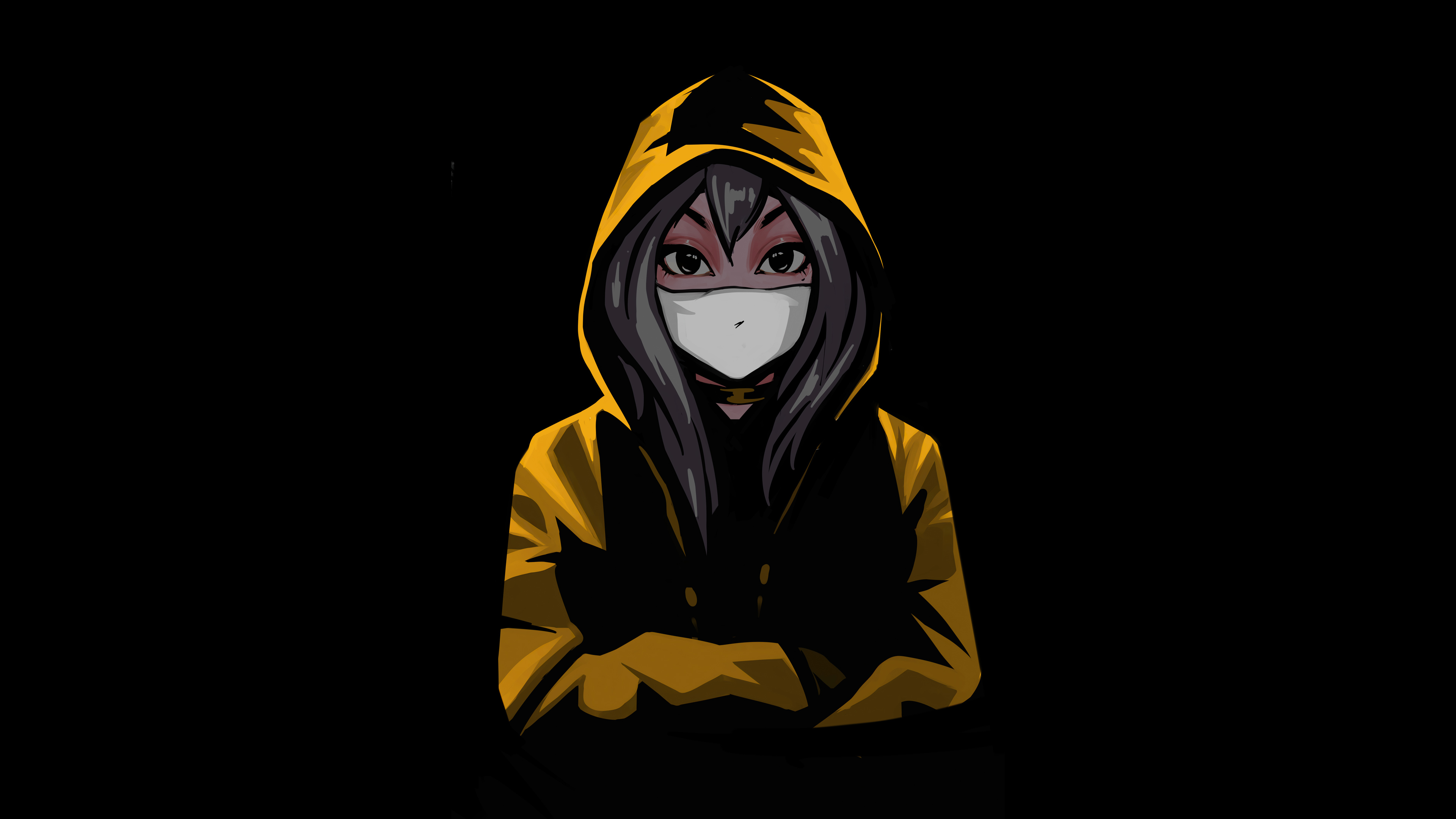 Anime girl mask minimal k hd anime k wallpapers images backgrounds photos and pictures