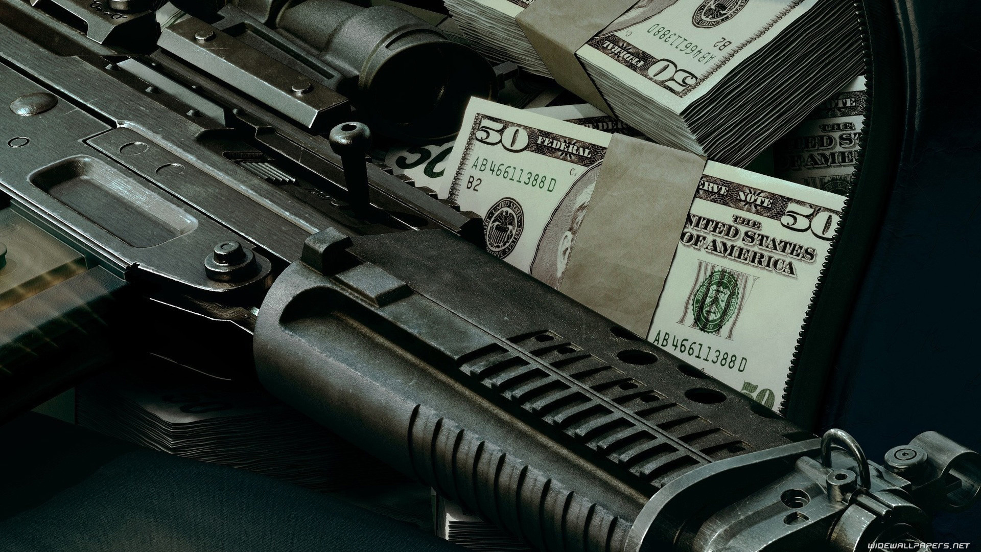 Guns and money wallpaper pictures