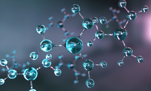 Premium photo science background with molecule or atom