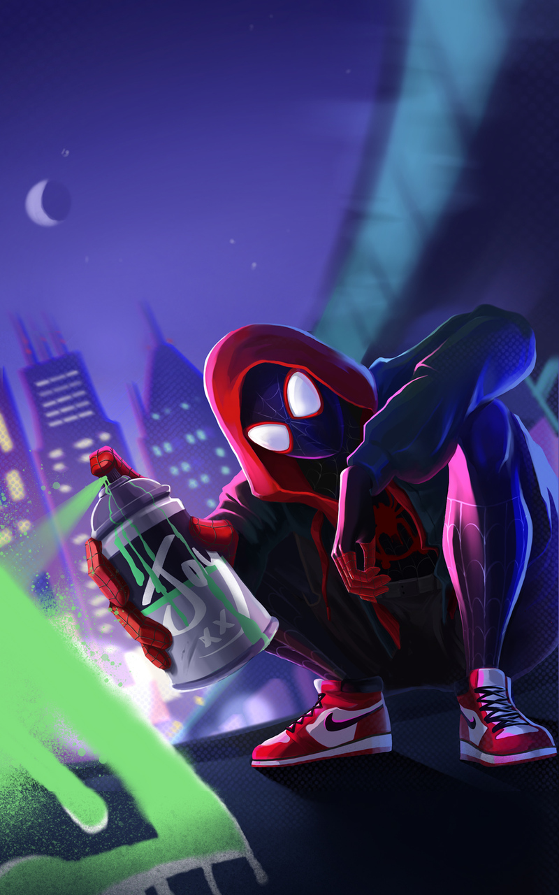 X spiderman miles morales with spray paint nexus samsung galaxy tab note android tablets hd k wallpapers images backgrounds photos and pictures