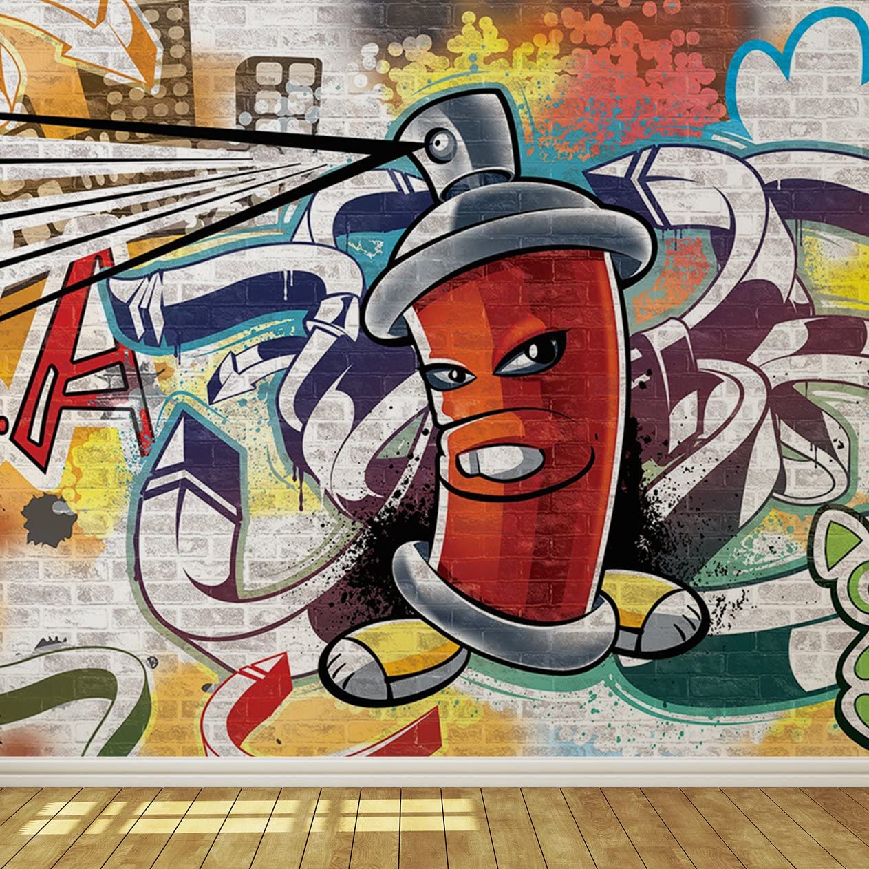 Ol graffiti spray can wallpaper mural diy tools
