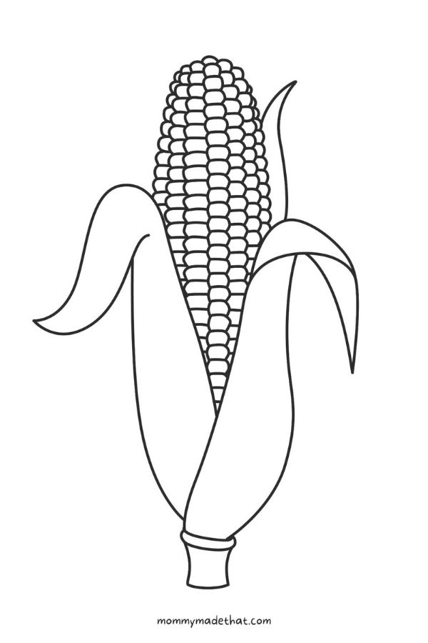 Free printable corn templates outlines for fall crafts