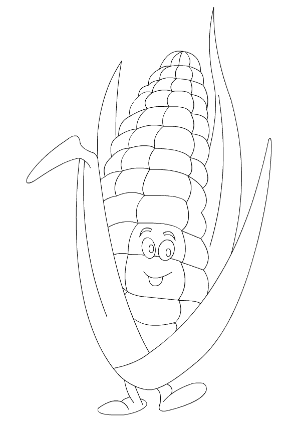 Corn cob coloring page thanksgiving day coloring page
